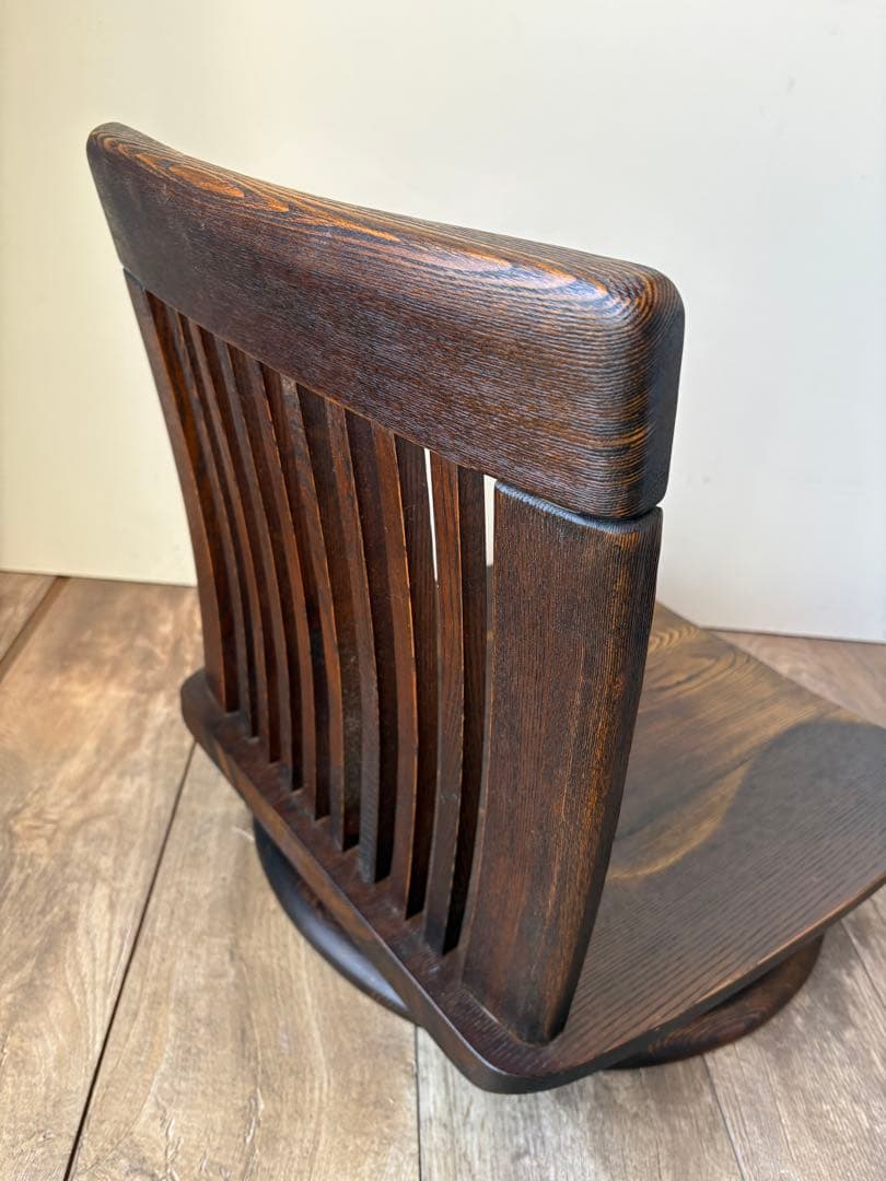 回転座椅子　無垢　和モダン　和室　タモ材　オーク材　③