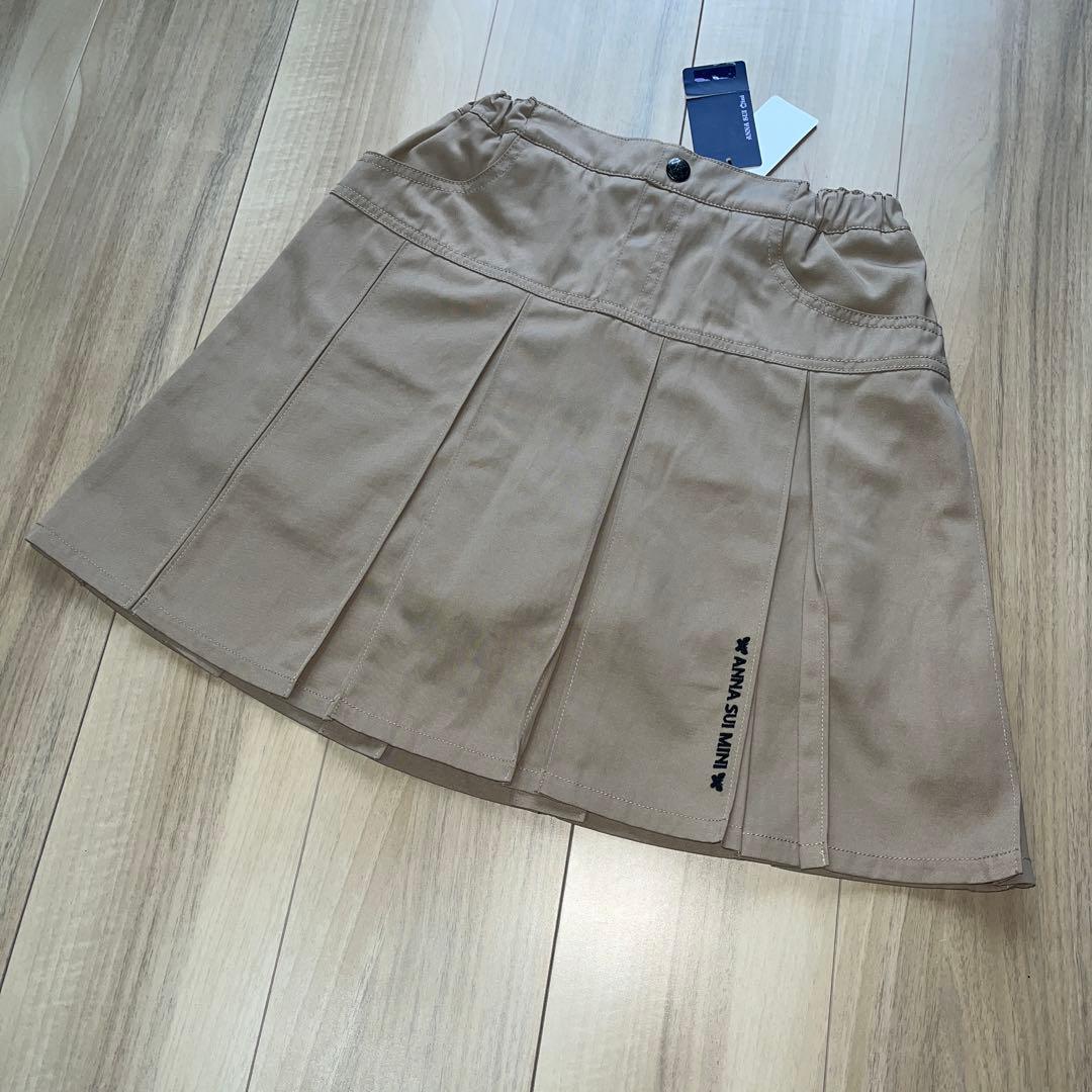 m*a様 新品　アナスイミニ 無地プリーツ スカパン　160 ベージュ