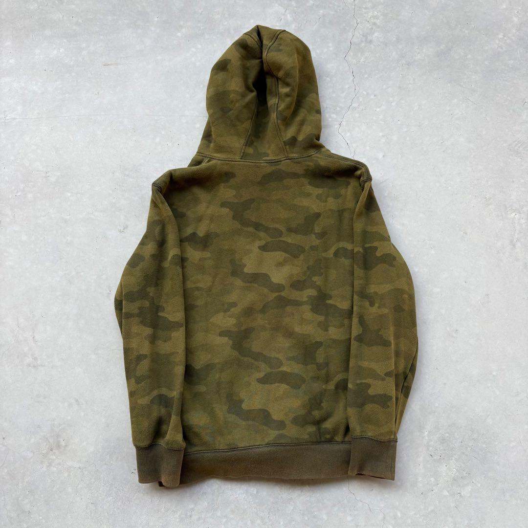 00s OLD UNIQLO 迷彩　ジップパーカー　裏ボア　短丈　Y2K