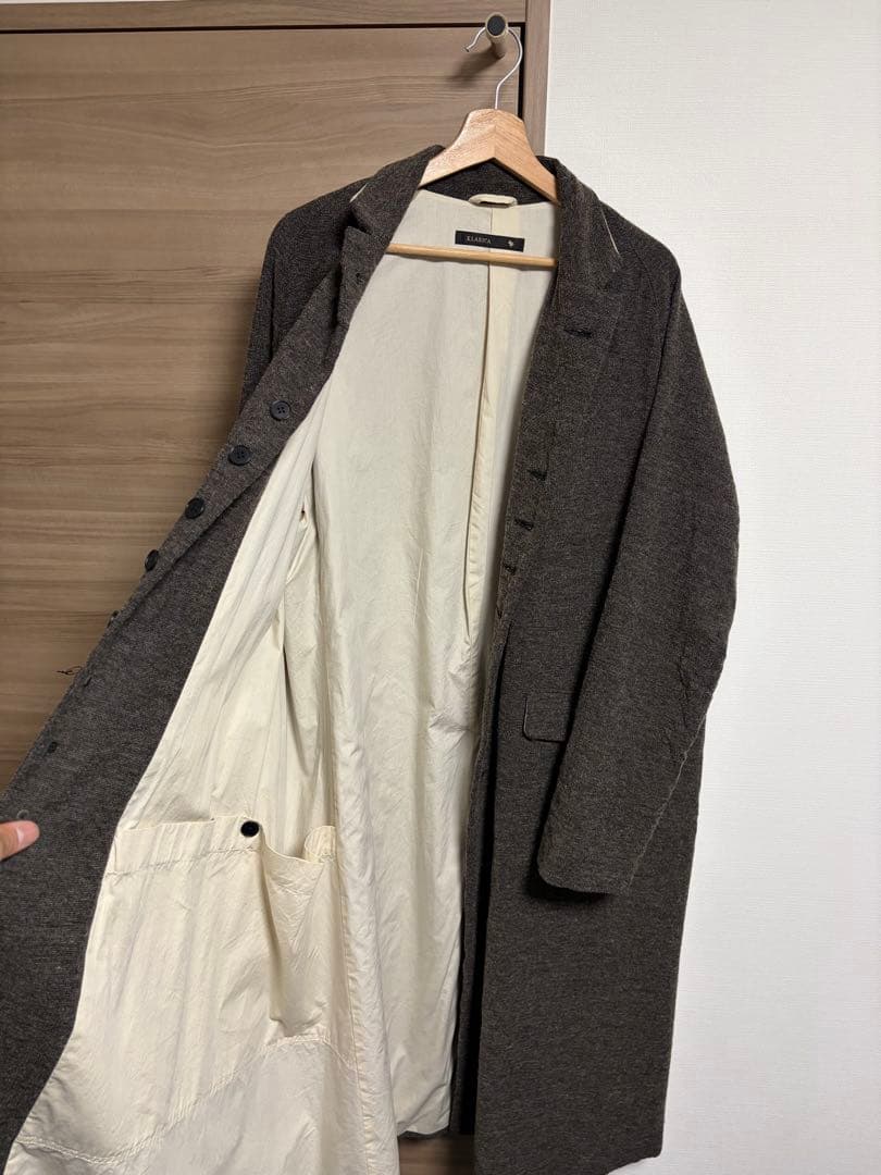 祝日限定価格】ウール ロングコート／スタンドカラーコート
