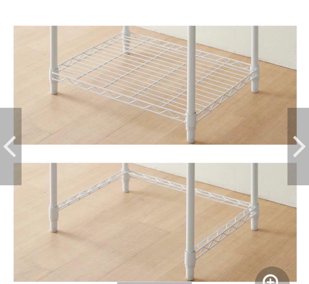 コンセント付きレンジ台キッチンラックホワイト 4段 スチール