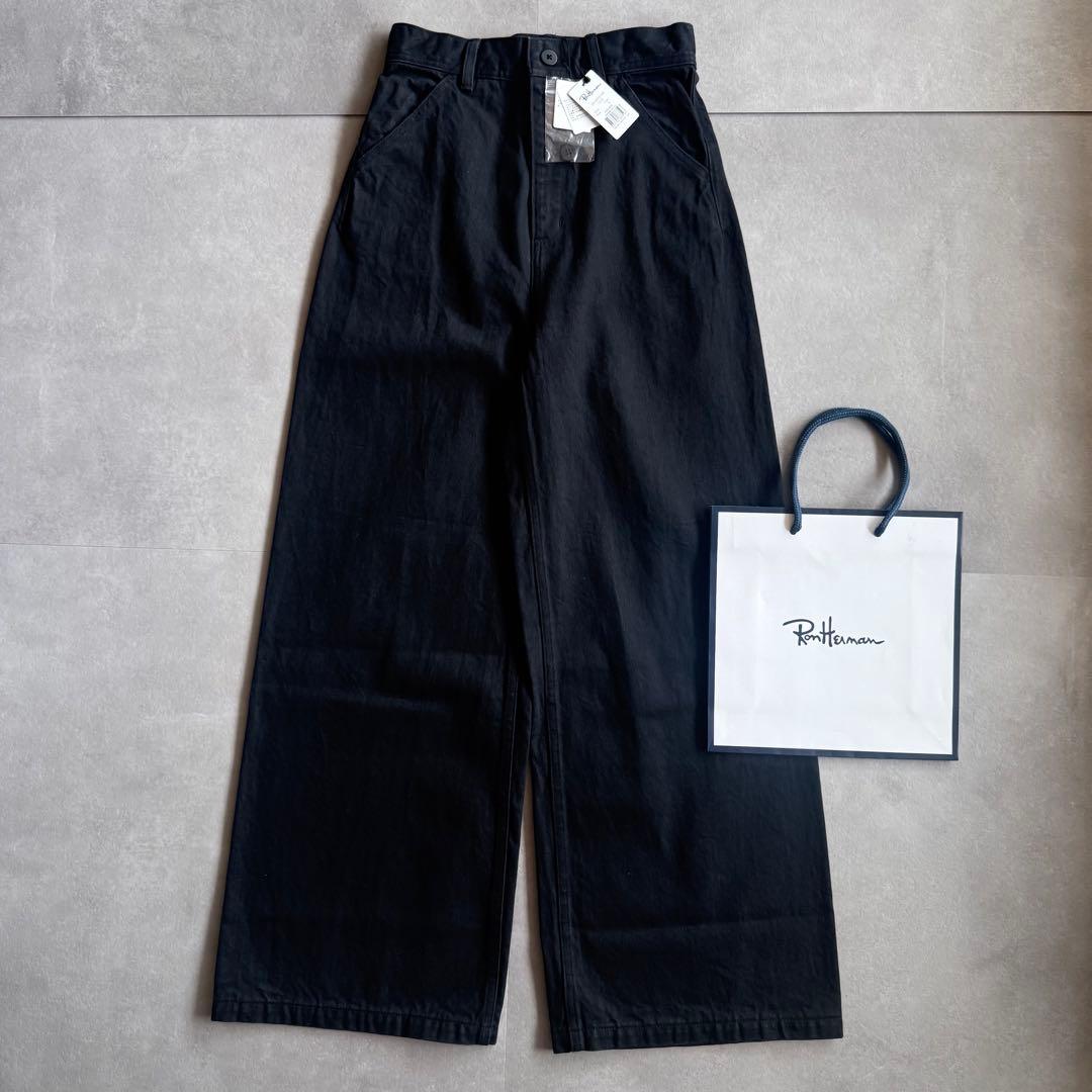 【未使用／2024✨️】RonHerman ブラック ワイドパンツ ハイウエスト