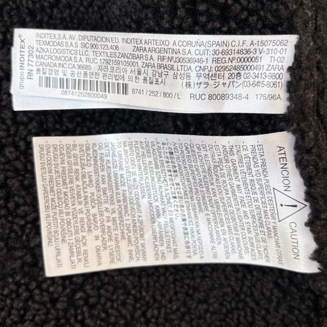 美品✨ZARA フェイクムートン B-3 ボア ジャケット 短丈　ブラック　L