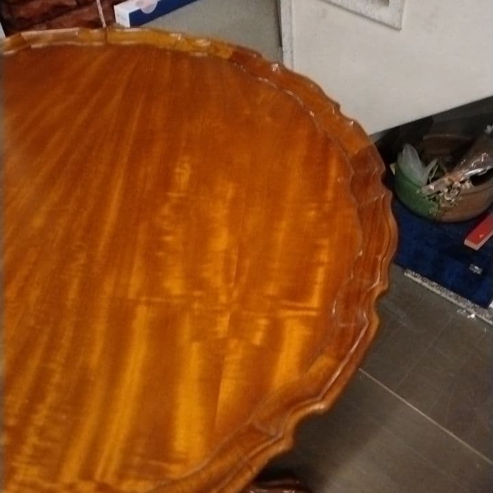 アンティーク調　シノワ　サイドテーブル コーヒーテーブル チーク材　円形