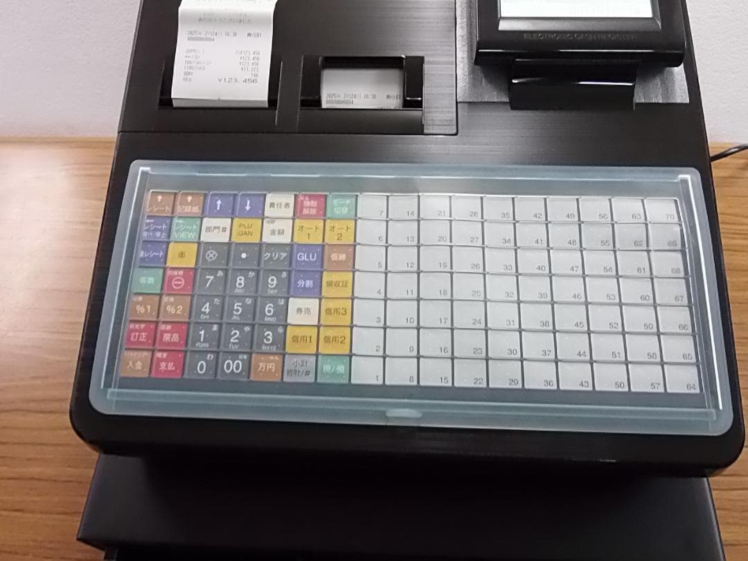 新品人気の黒224飲食向フルフラットXE-A417Bシャープインボイスレジスター