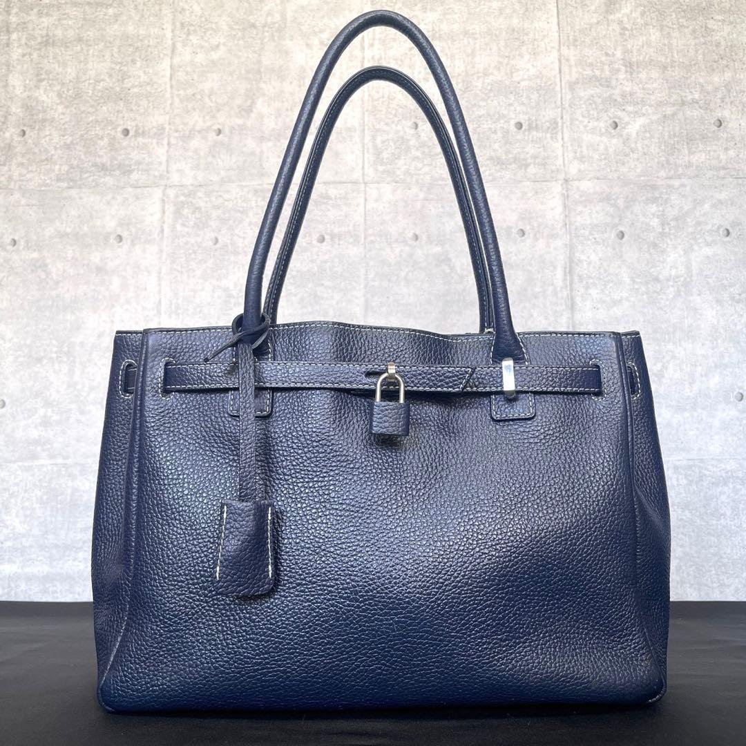 専用品傳濱野 ミーティア ナイトネイビー レザー 肩掛け トートバッグ