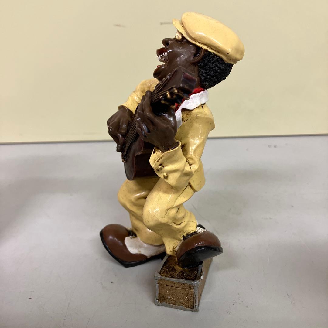 E-4 黒人ジャズバンド フィギュア 6体セット 楽器付き 置物 陽気な音楽隊