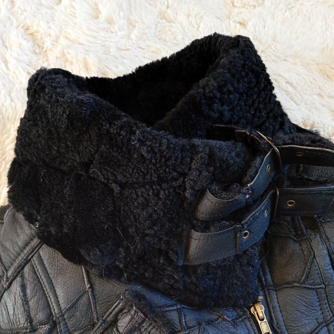 Y2K archive パッチワーク シープスキン ベスト グランジ パンク