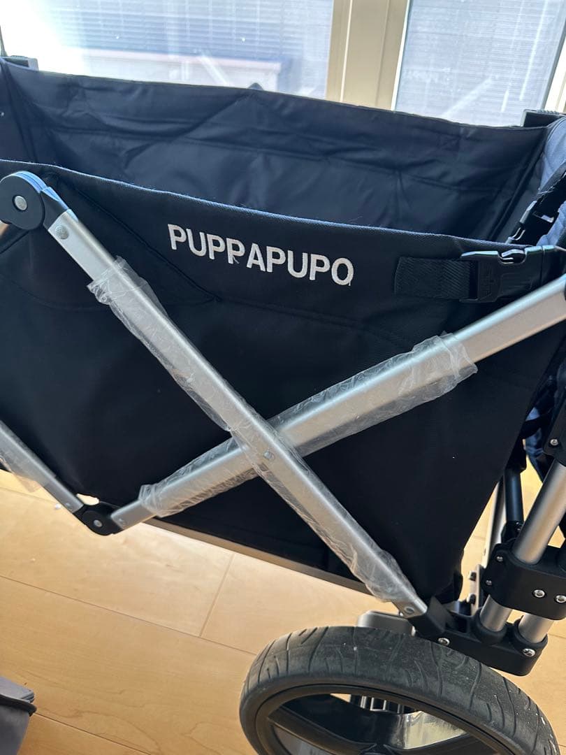 美品　puppapupo ブラック　ストローラーワゴン