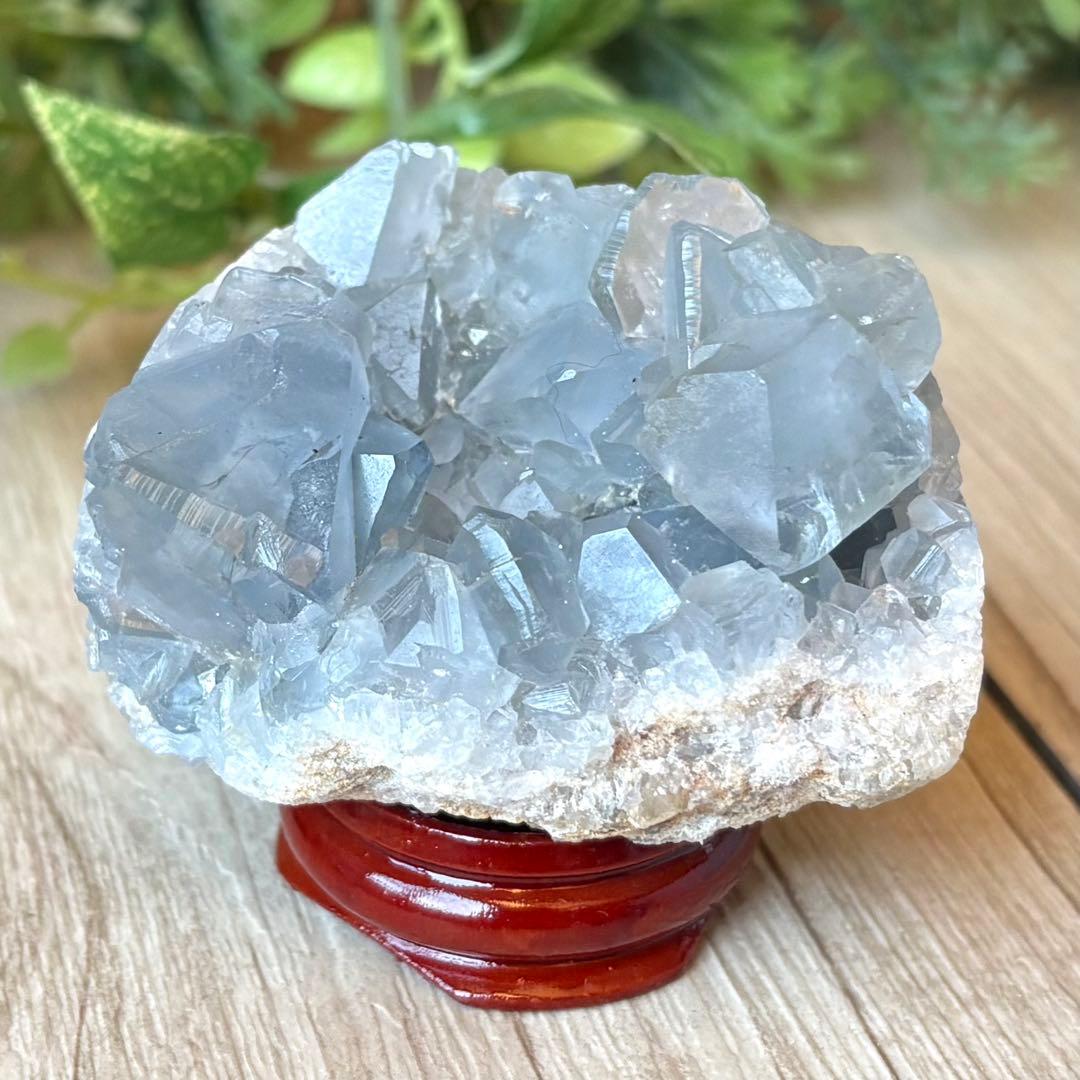 淡青の結晶が包み込む セレスタイト クラスター/パワー ストーン 天然石
