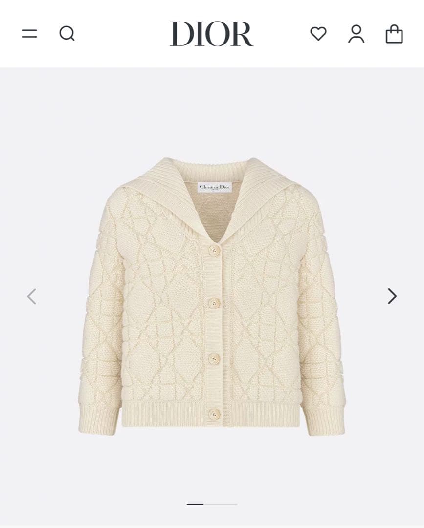 Dior 新作　アイボリー ケーブルニットジャケット　ハンガーなど付属品付きます