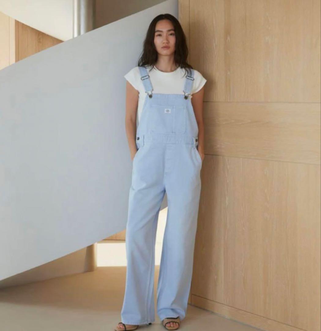 sea room lynnサルファーダイstraightデニムサロペットSサイズ