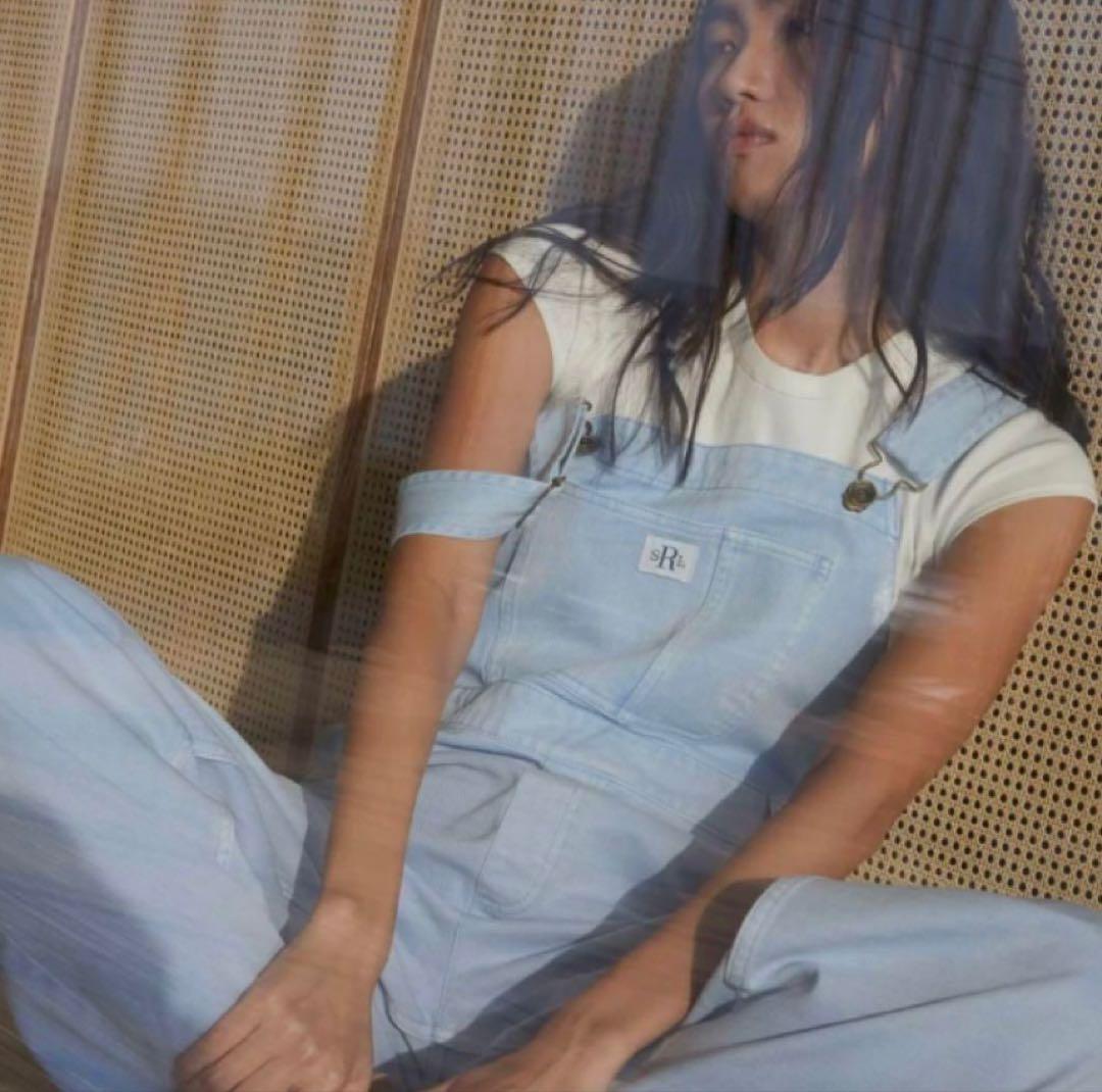 sea room lynnサルファーダイstraightデニムサロペットSサイズ