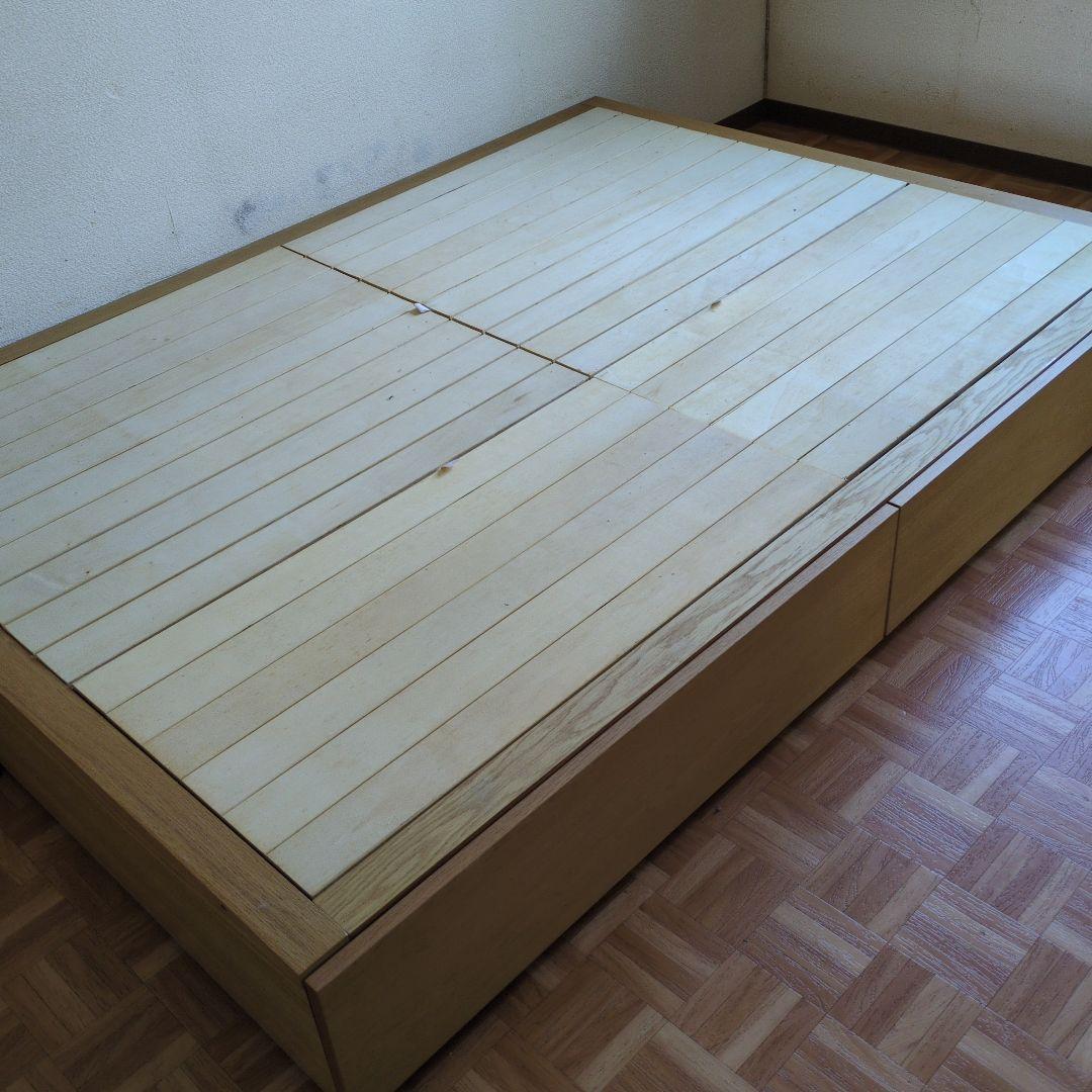 無印良品　木製ダブルサイズすのこベッド 引き出し付き