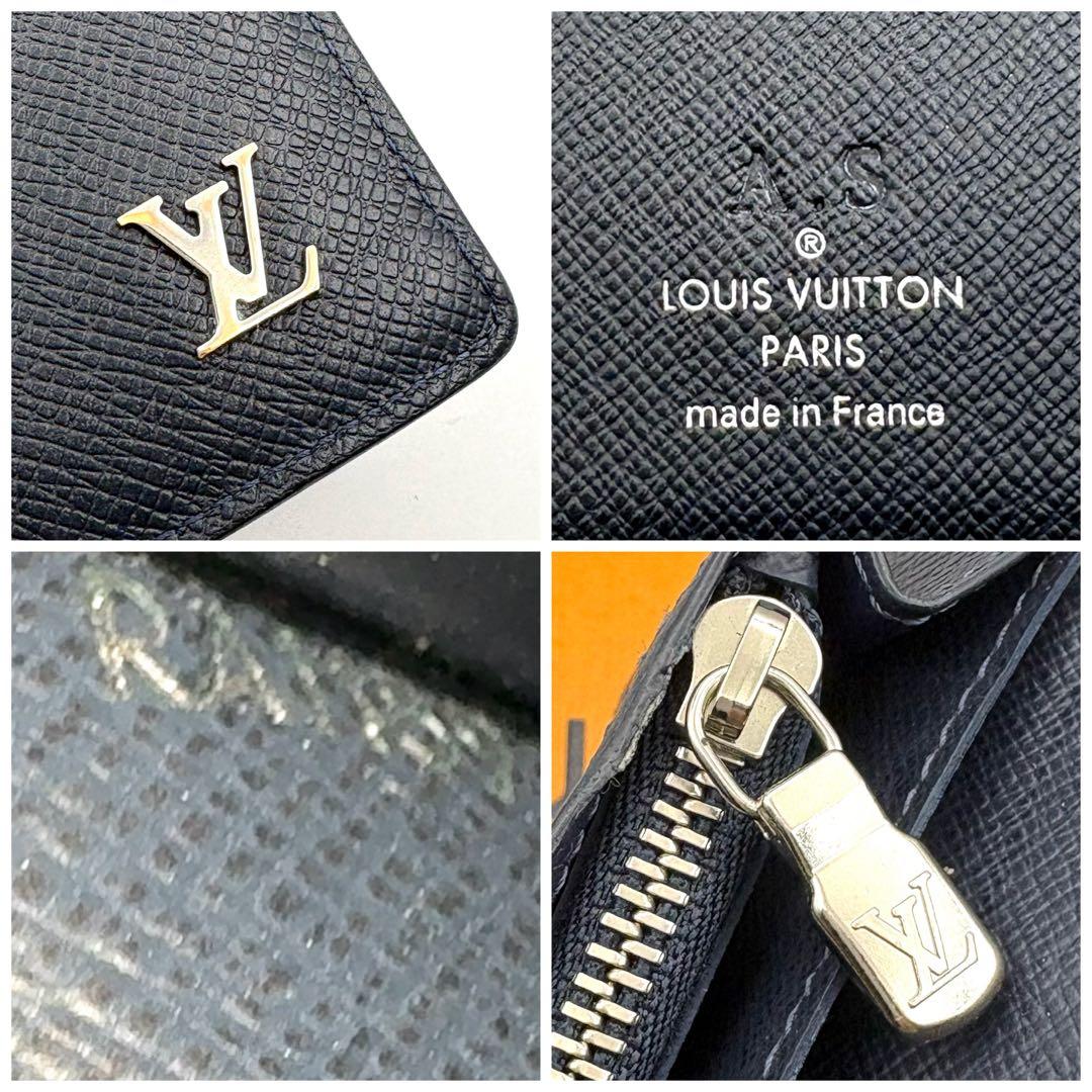 【新型】ルイヴィトン タイガ ポルトフォイユブラザNM ネイビー メタリック