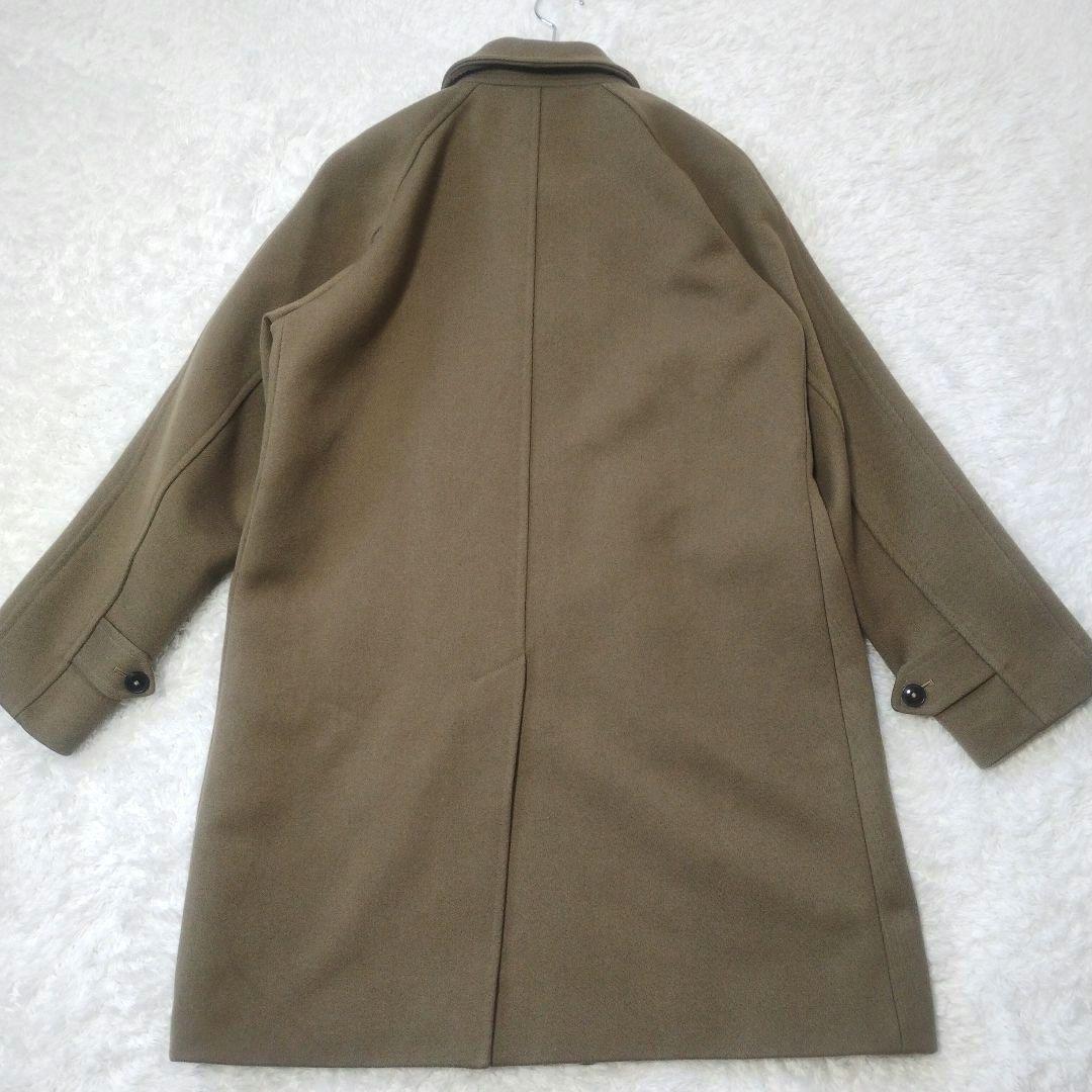 美品　コモリ　COMOLI　バルカラーコート　ウールステンカラーコート　カーキ