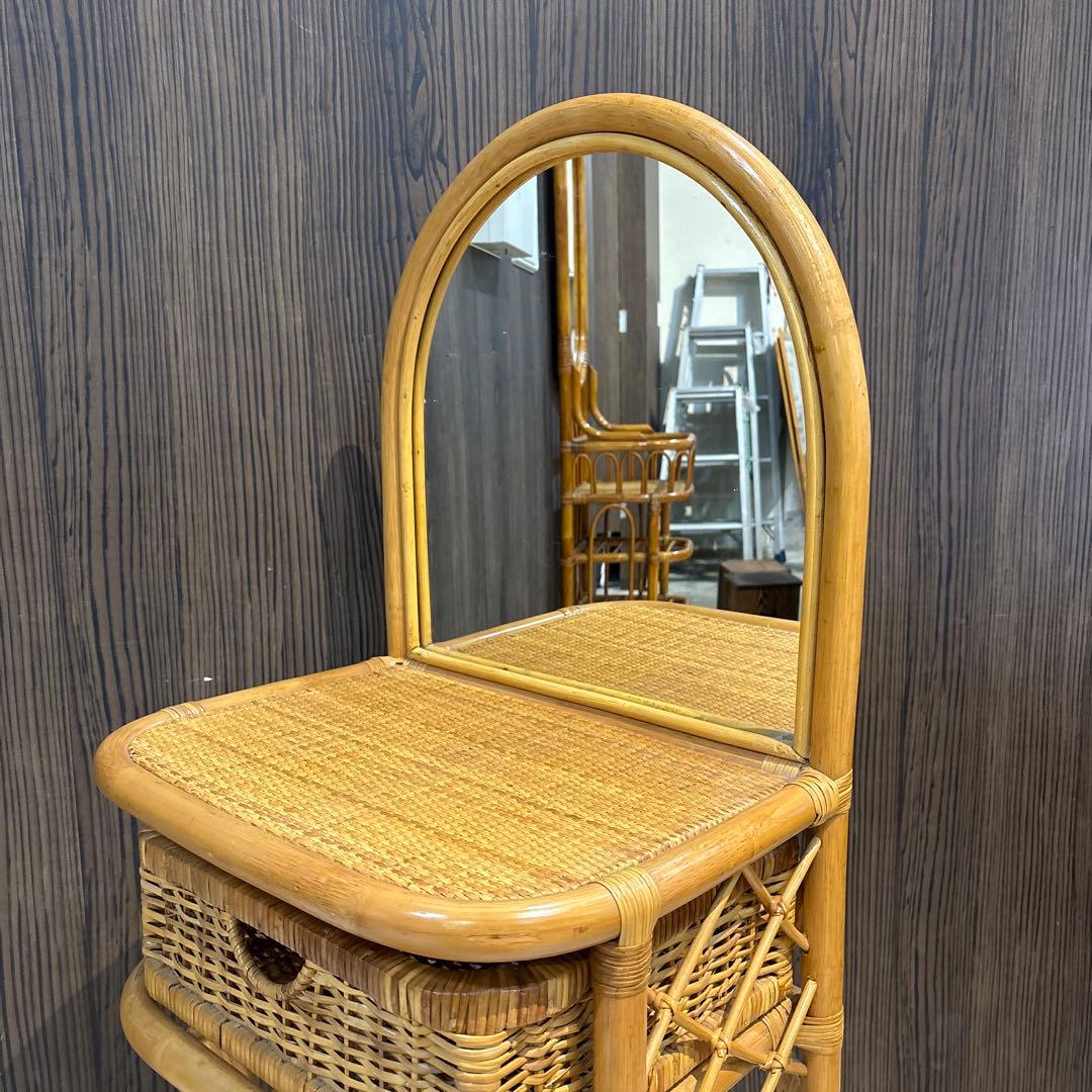 ラタン ドレッサー　スツール　鏡台　椅子　化粧台　家具 イス