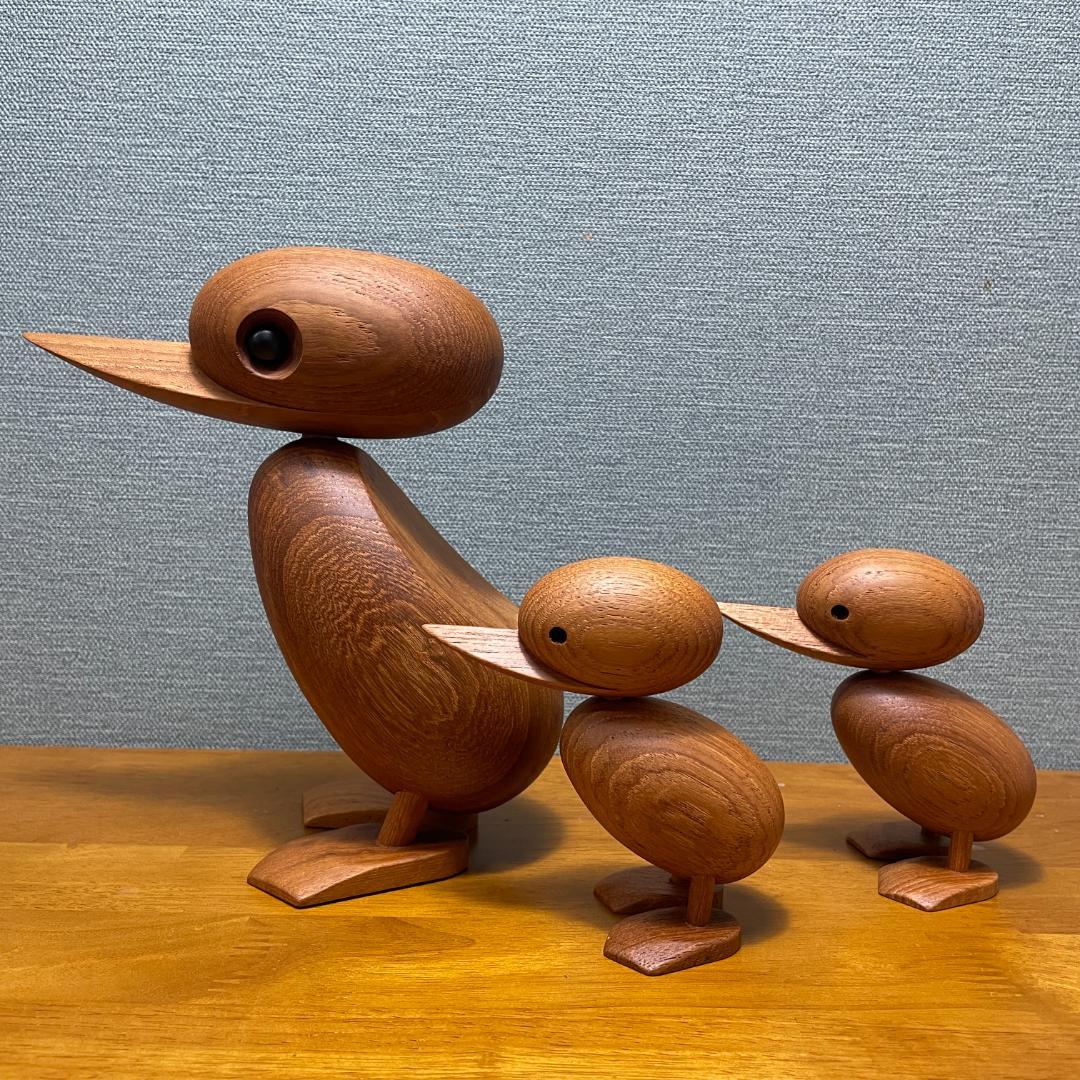 ハンスブリング ダック 親子3点セット 木製 北欧 オブジェ