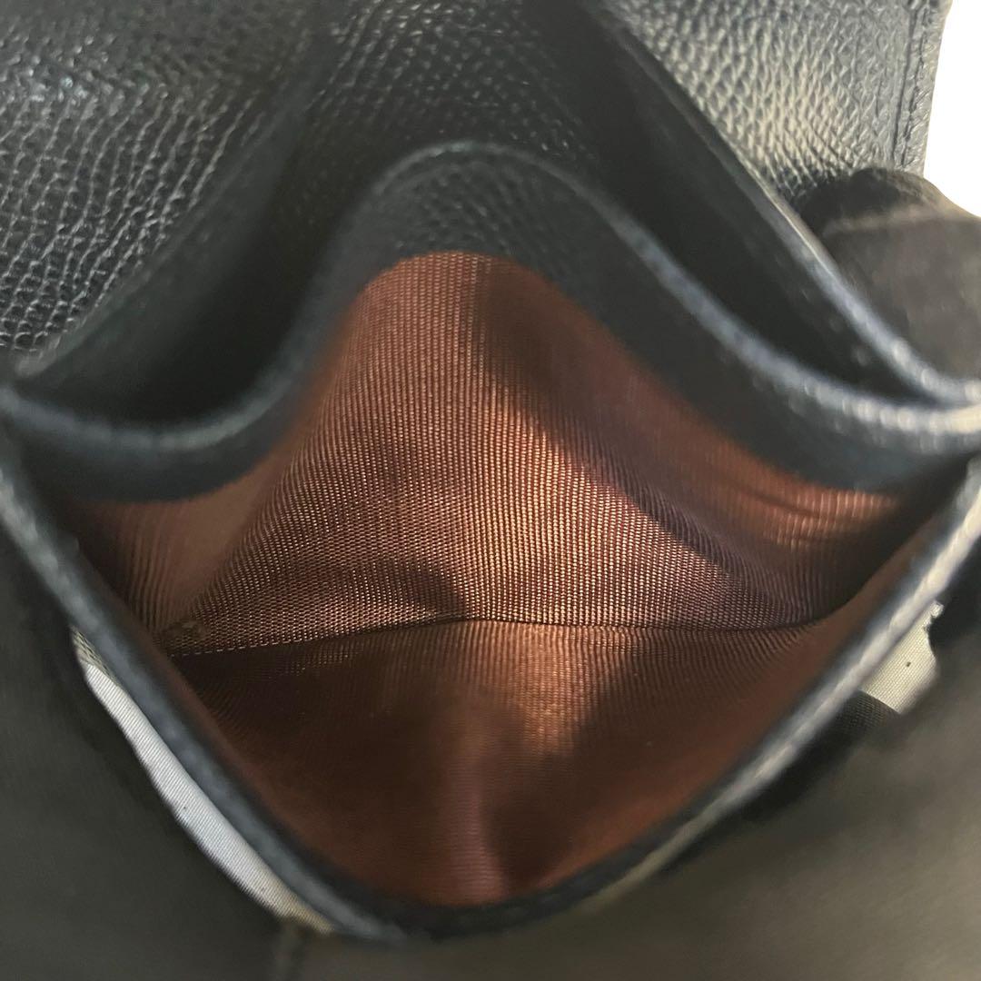 希少✨ブルガリ ケース ロゴクリップ グレインレザー ネイビー ブルー