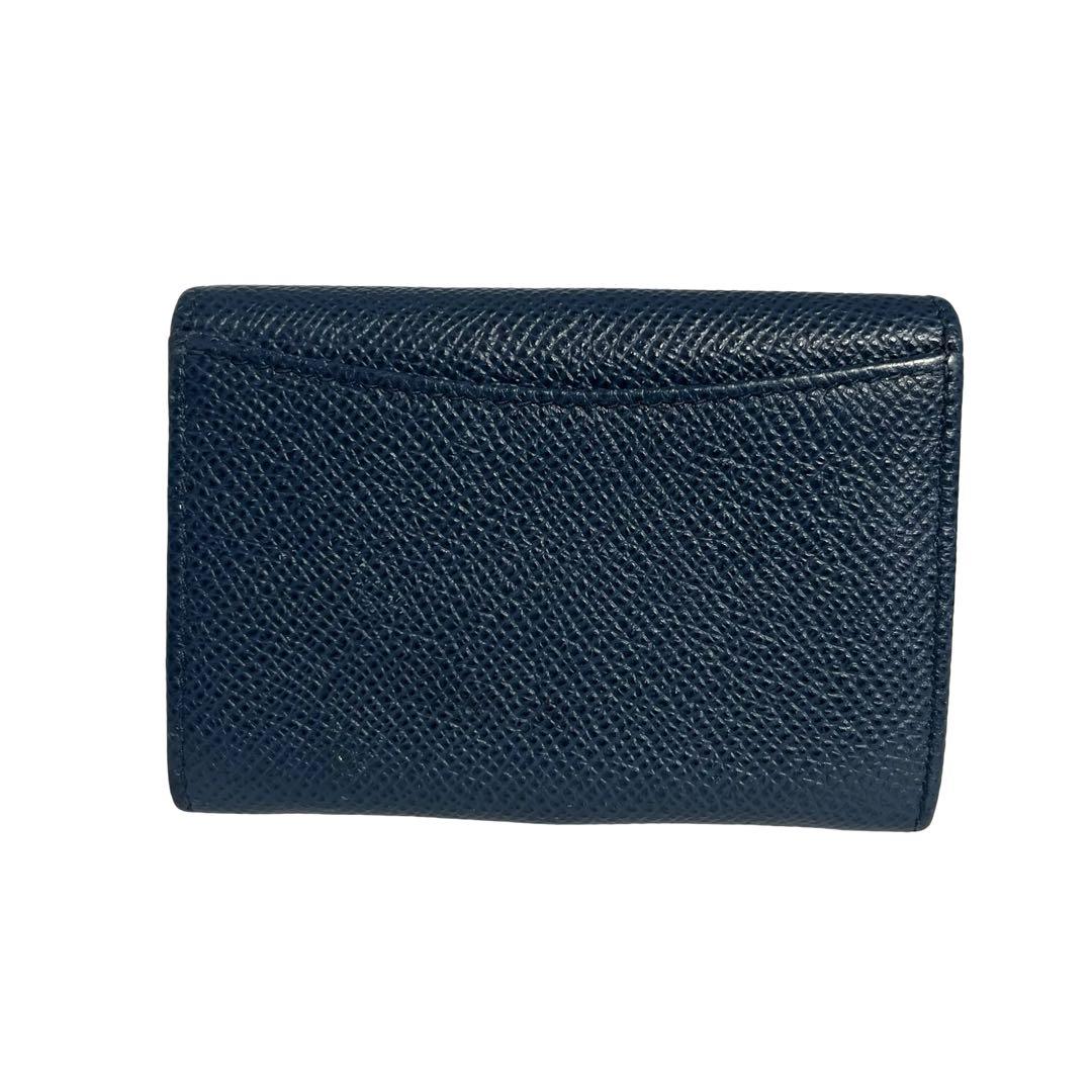 希少✨ブルガリ ケース ロゴクリップ グレインレザー ネイビー ブルー