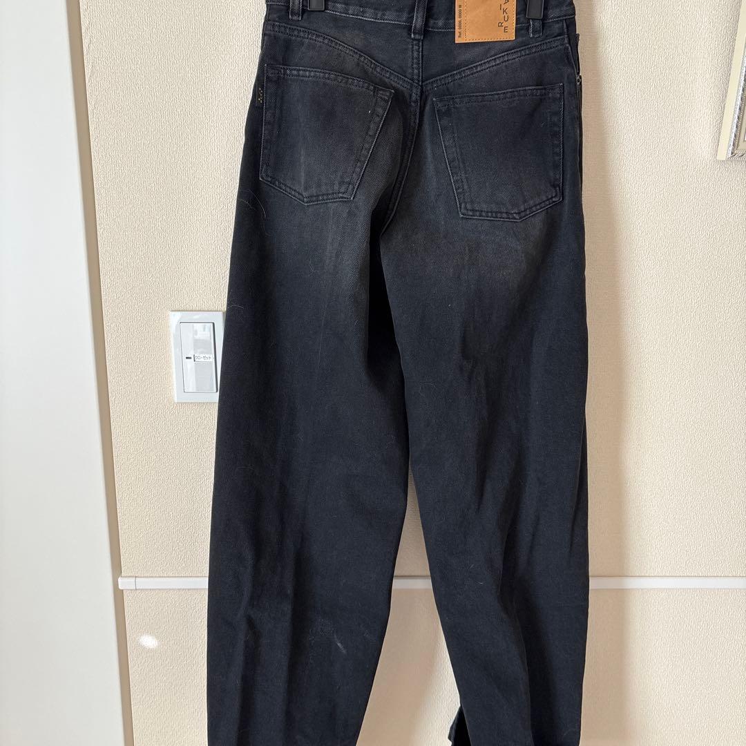 HAIKURE ブラックデニムパンツ ハイウエスト