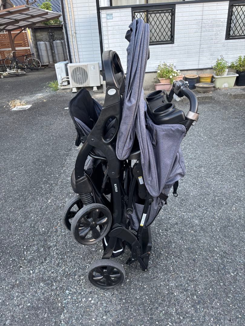 良品 KATOJI カトージ　2人でゴーDX デニム　2人乗りベビーカー