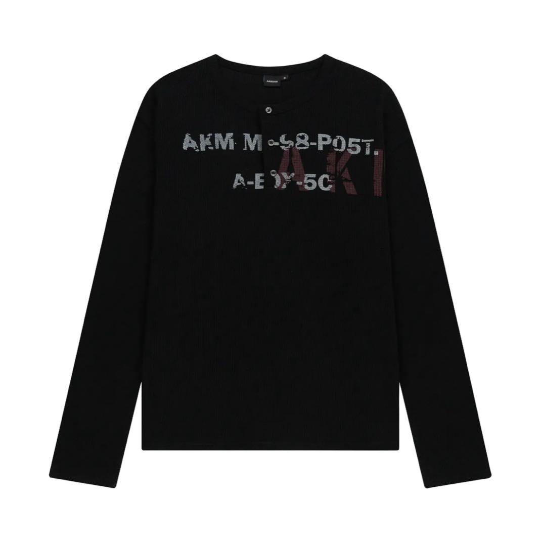 トップス Aakam Waffle Henry Neck Long Sleeve