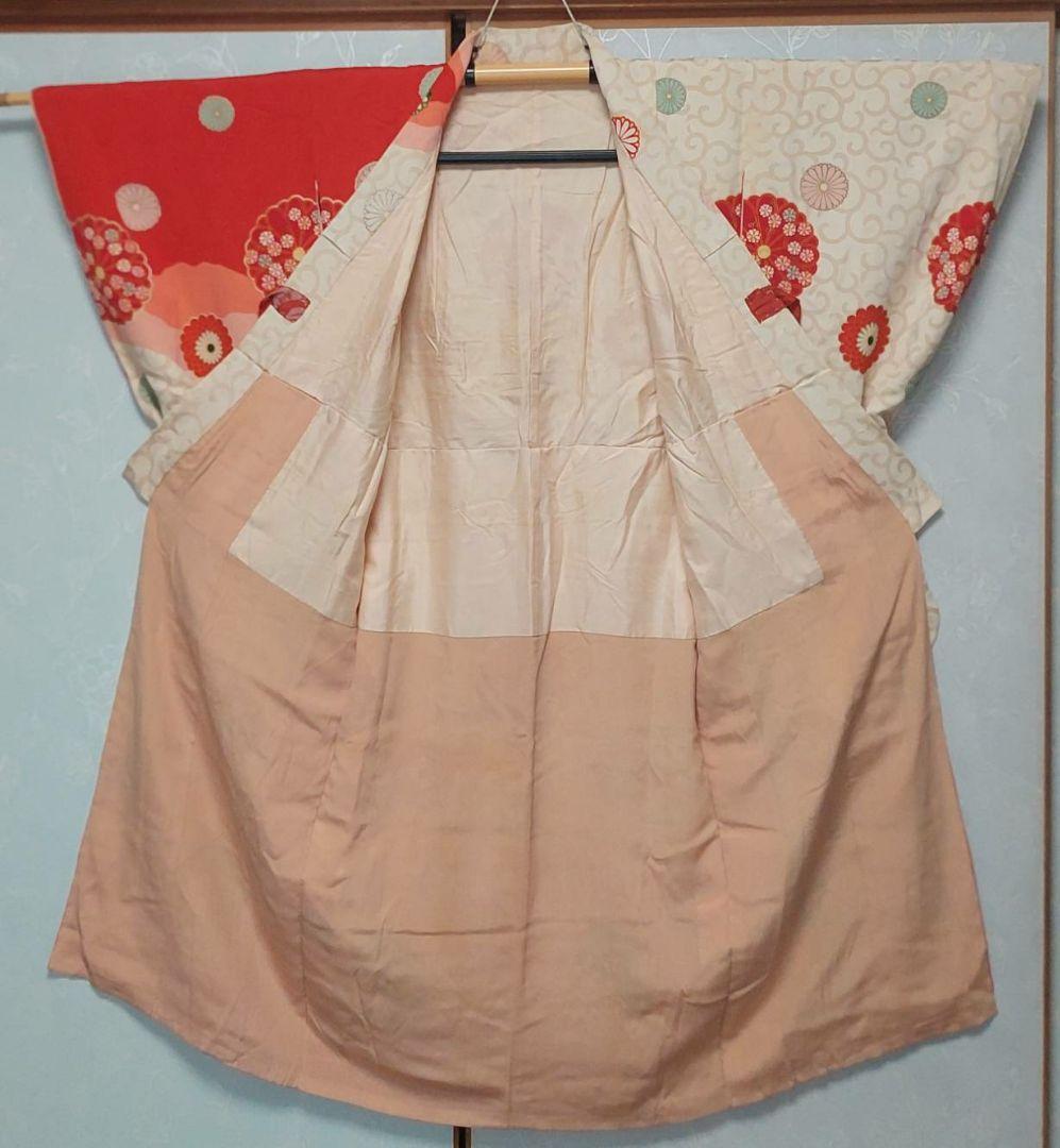 NA94アンティーク子供着物七五三正絹着丈121センチ裄丈55センチ