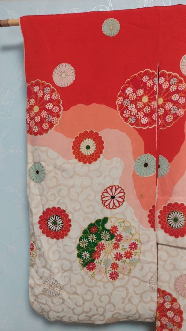 NA94アンティーク子供着物七五三正絹着丈121センチ裄丈55センチ