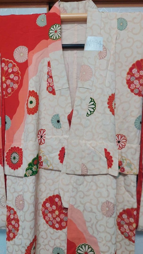 NA94アンティーク子供着物七五三正絹着丈121センチ裄丈55センチ