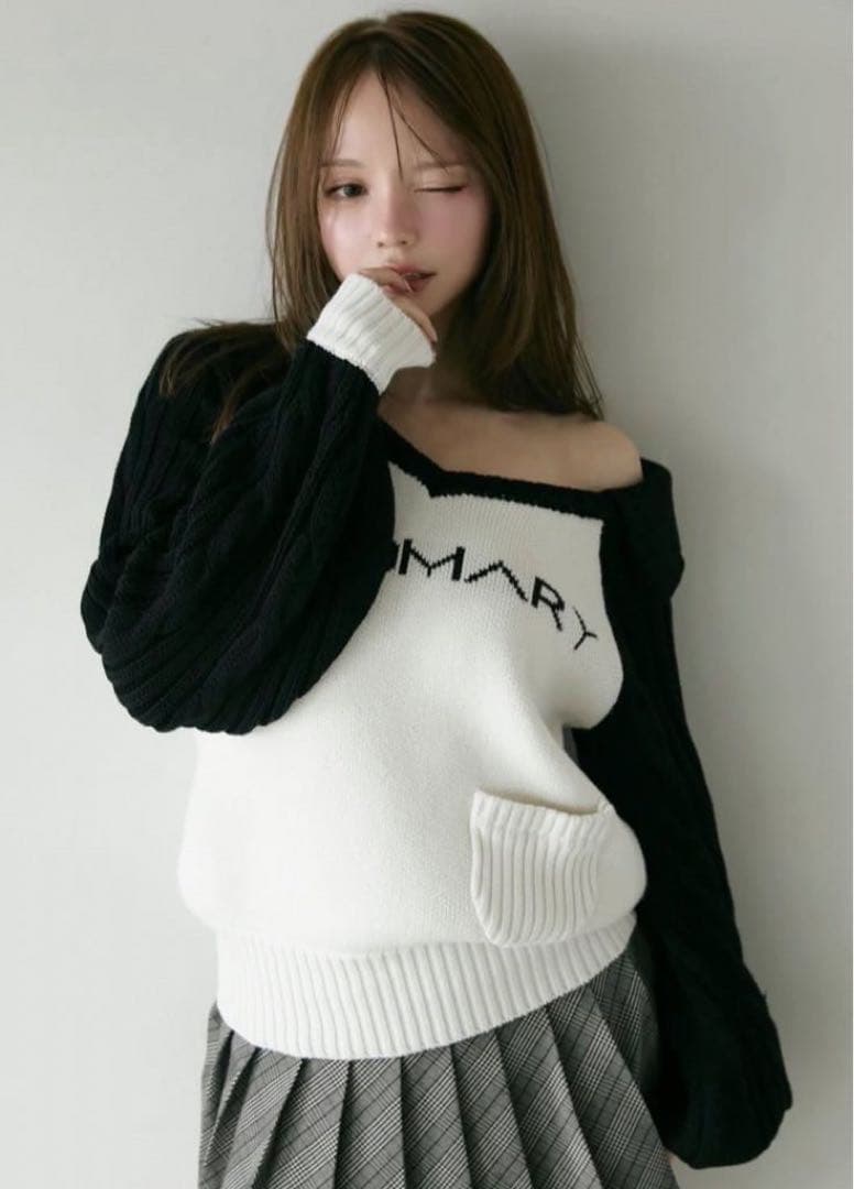 トップス andmary marie knit tops black