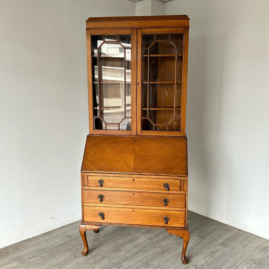 【最終値下げ】イギリス アンティーク 家具 ビューローブックケース 353A