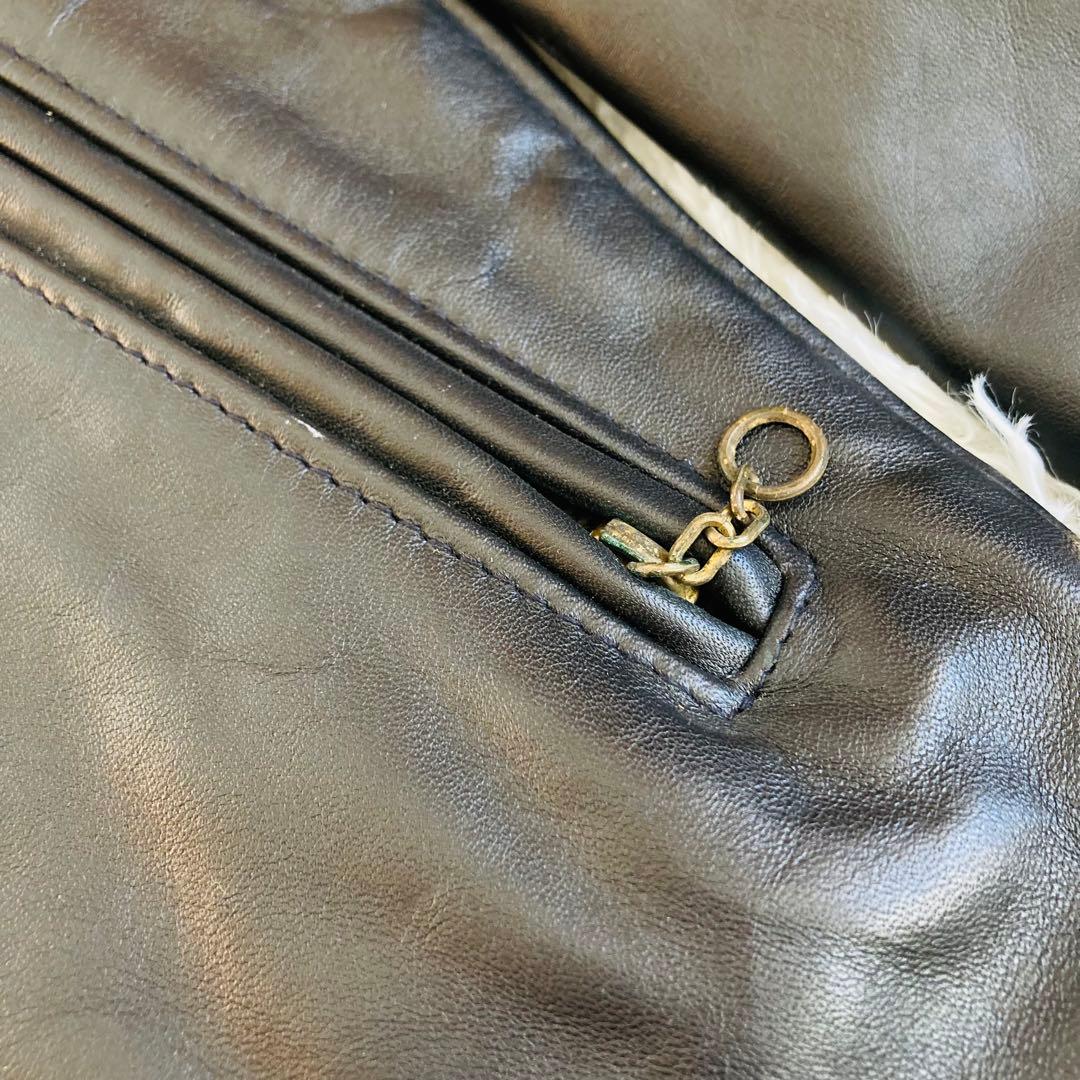 新品タグ付★ ショット 643 シングルライダース　36 襟付 ライナー付