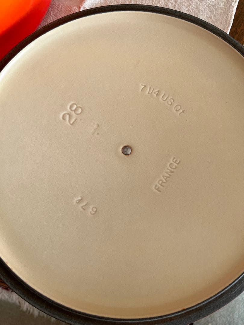 LE CREUSET ル、クルーゼ両手鍋 オレンジ28cm 美品