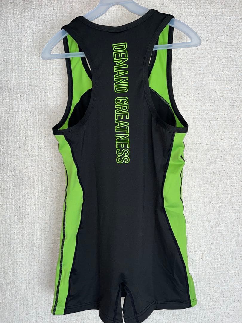 A7 シングレット メンズ　L ブラック/ライムグリーン