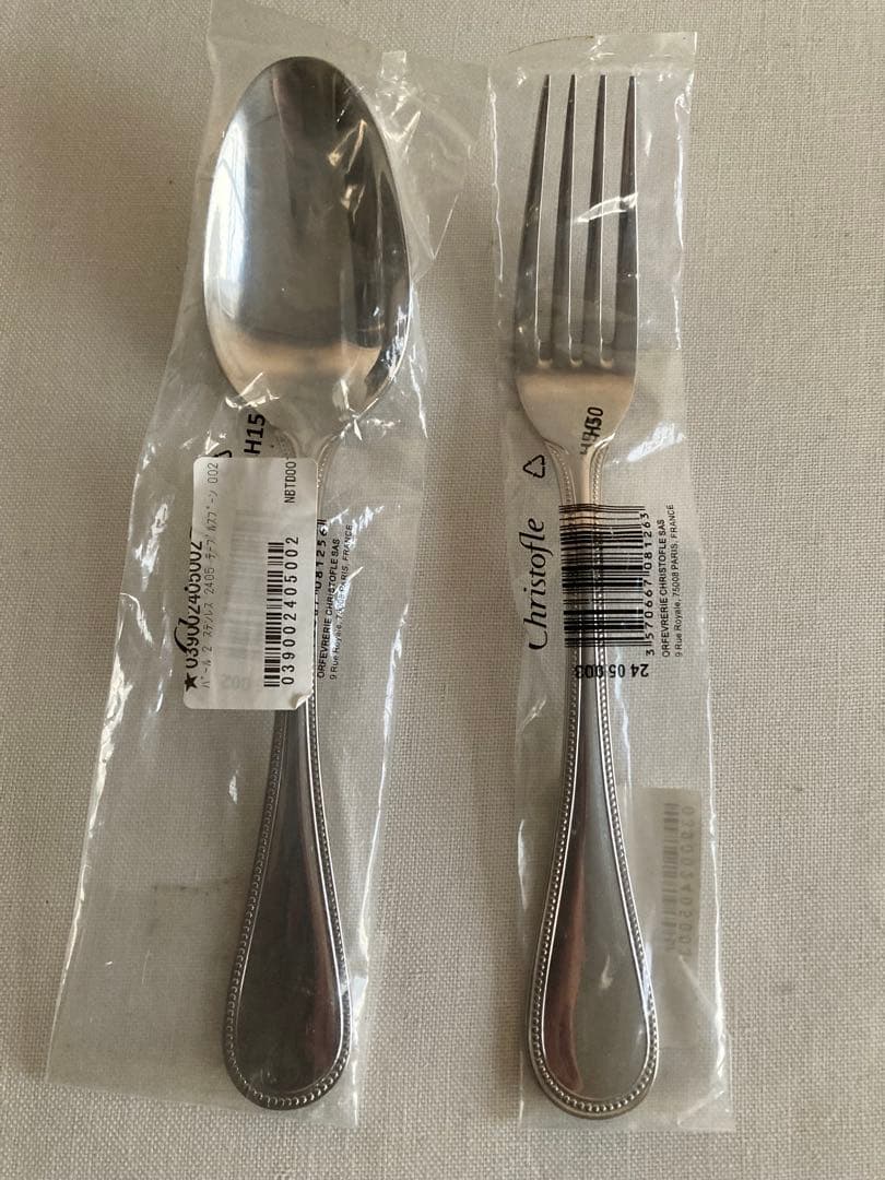 クリストフル　パール　ステンレススチール テーブルスプーン&フォーク