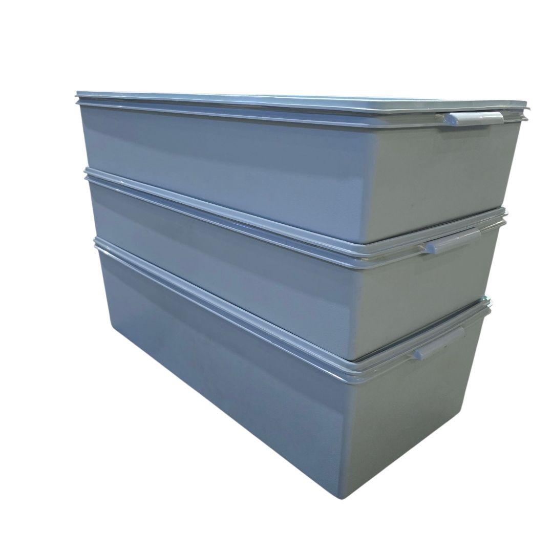 tupperwear 水色　ロングスーパーケース×2　ディープロング×1　セット