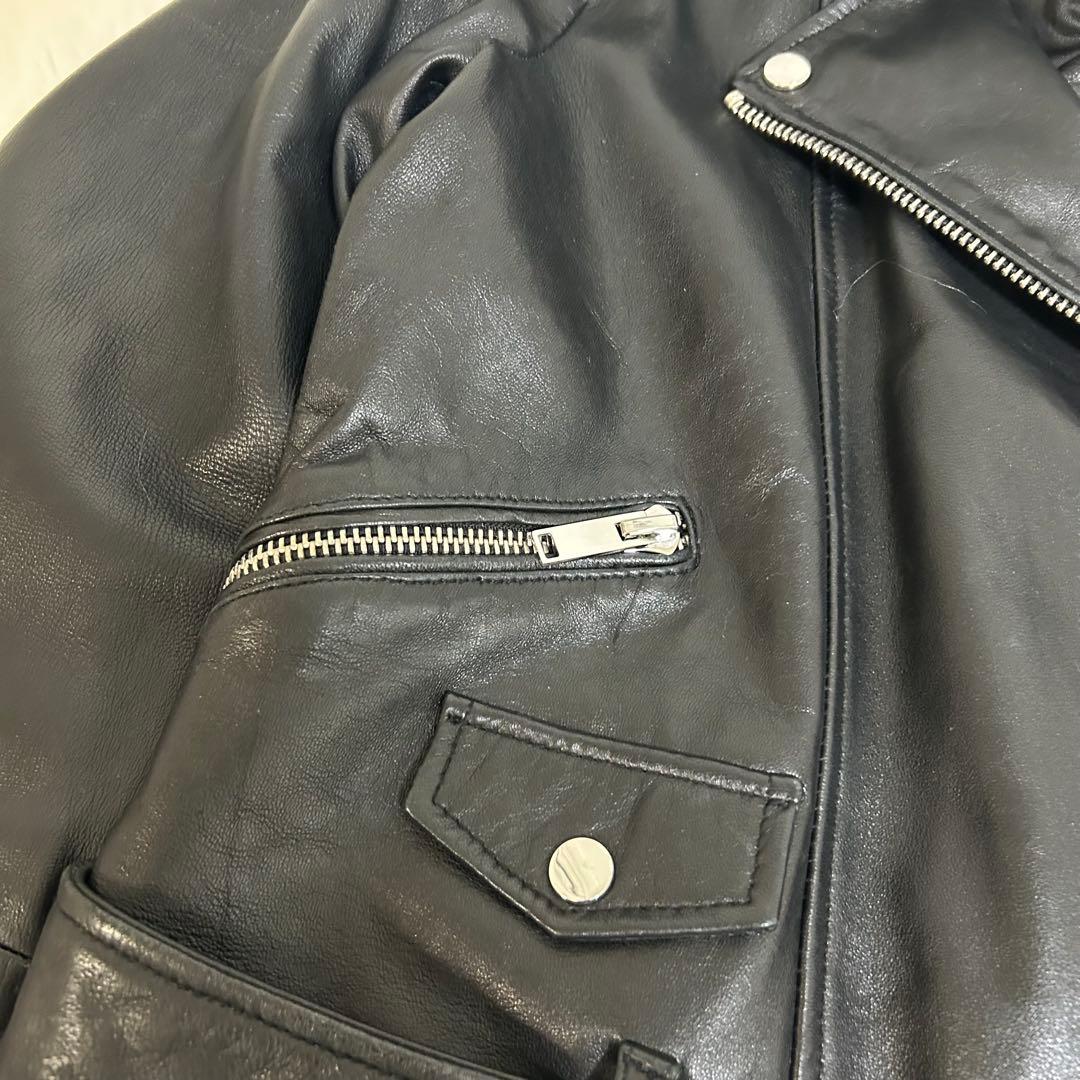 ZARA 羊革ライダースジャケットXLベルト付　値下可