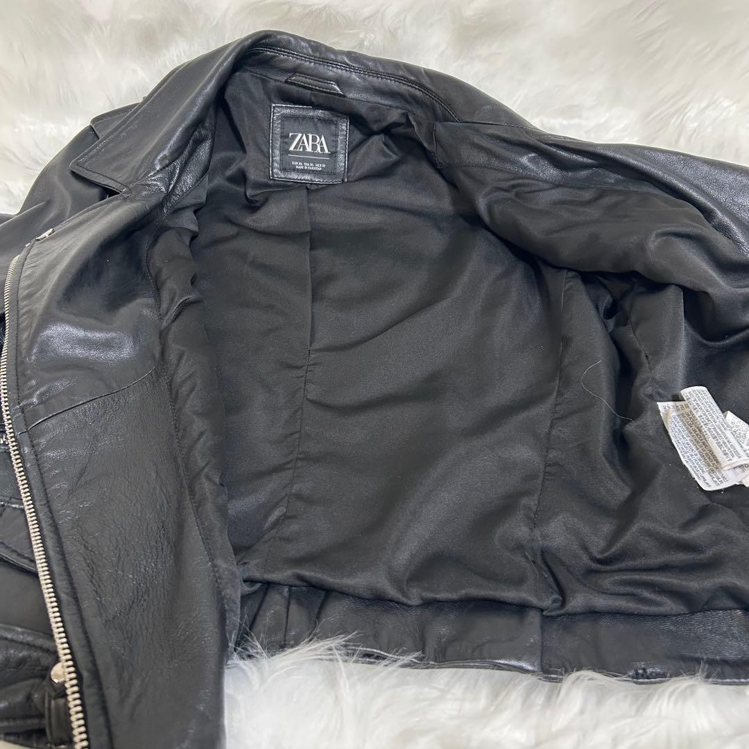 ZARA 羊革ライダースジャケットXLベルト付　値下可