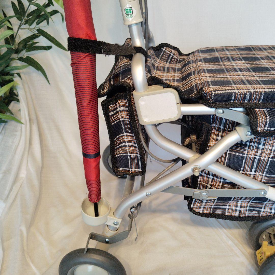 アルミ製 シルバーカー チェック柄