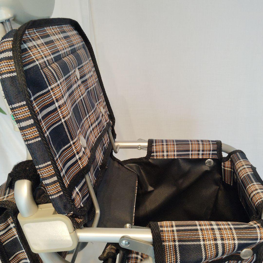 アルミ製 シルバーカー チェック柄