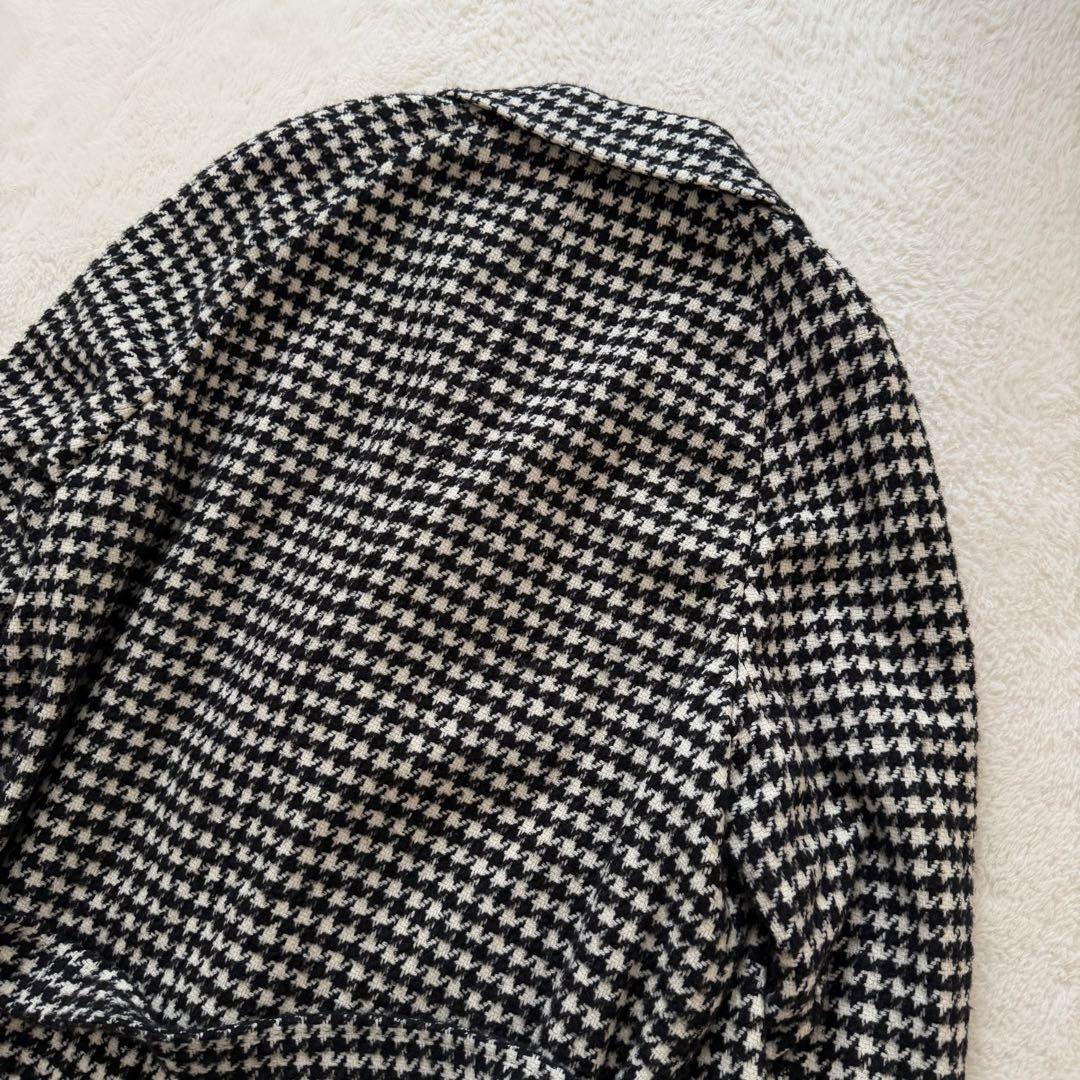【美品】CARUSO カルーゾ アルパカ混 千鳥格子 ベルテッドコート 46
