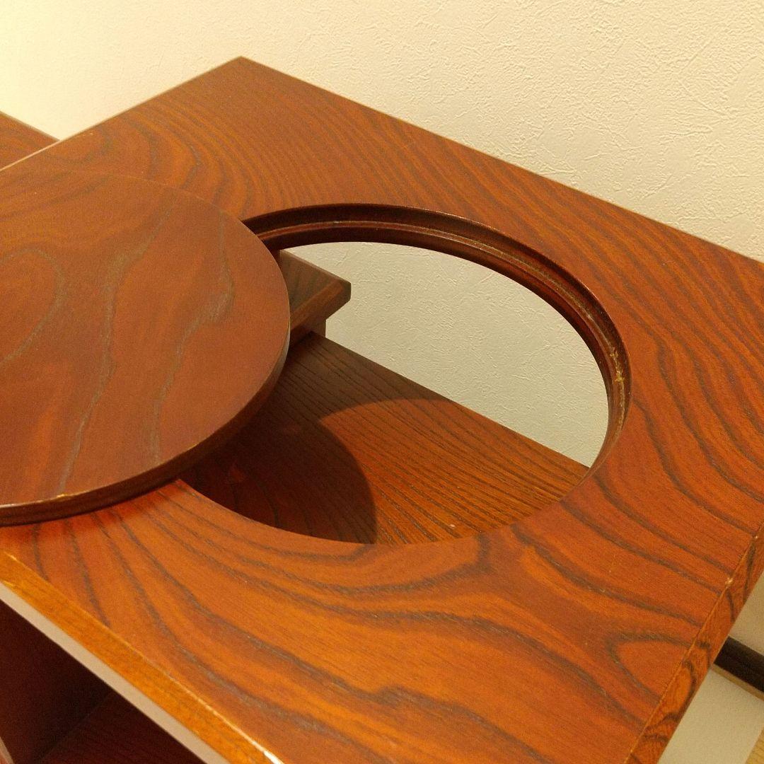 昭和レトロ カリモク 木製 キャスター付き