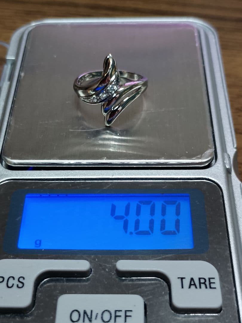 ジュエリーマキ プラチナ ダイヤモンド リング 波形 ウェーブ 11号 4.0g