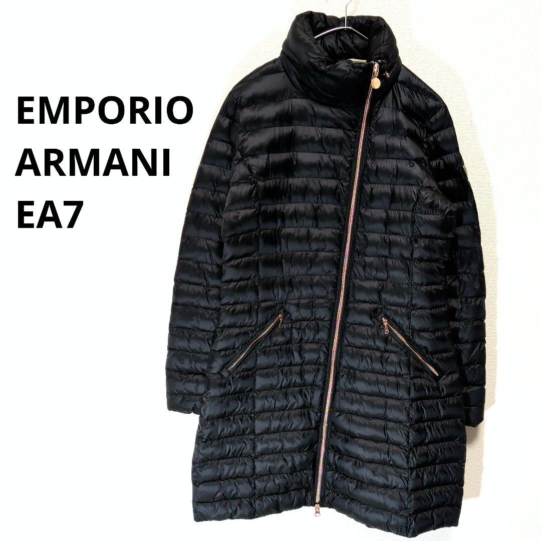 美品　M　EMPORIO ARMANI EA7 黒　キルティングデザイン　コート