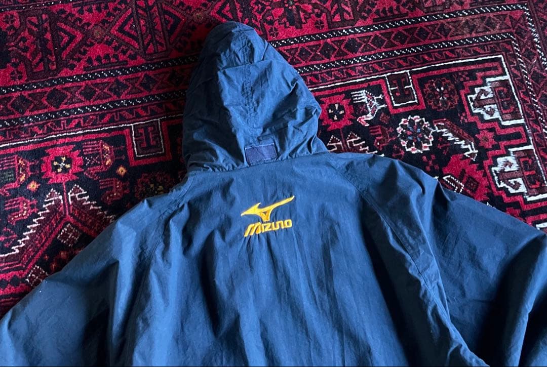 か*む様 mizun ミズノ ウォームアップジャケット 裏地フリース ネイビー