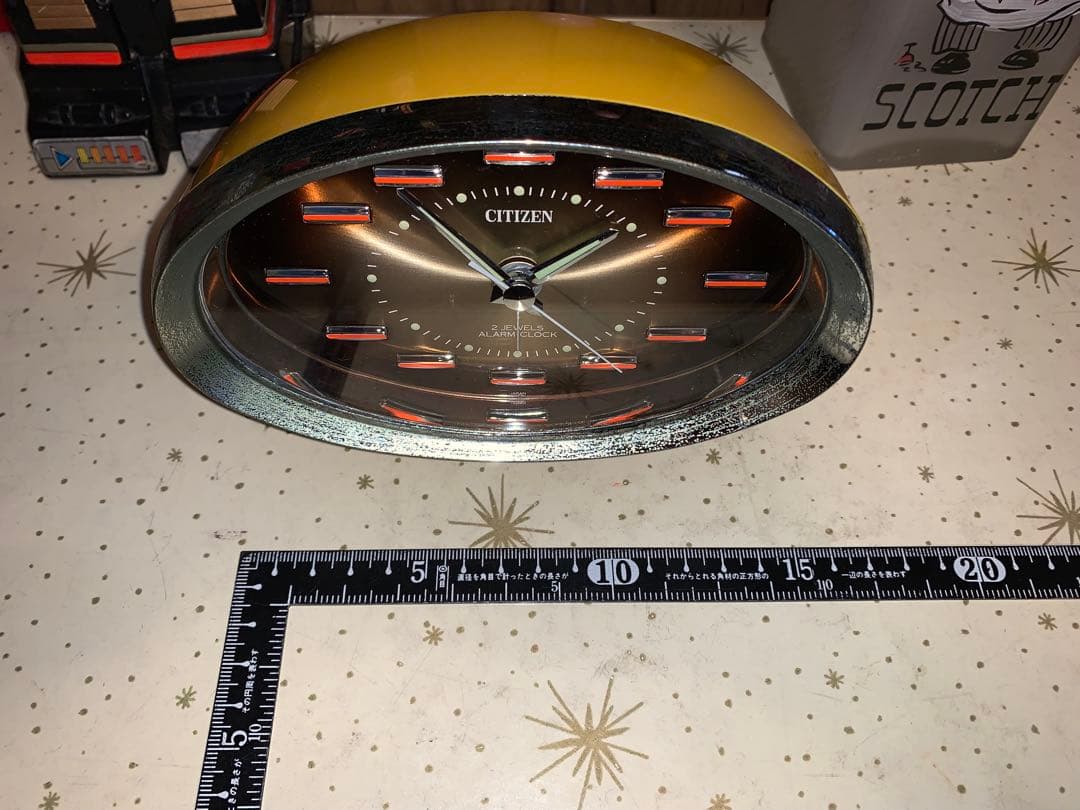 昭和レトロ　動作品　シチズン CITIZEN ゼンマイ式　置時計　スペースエイジ