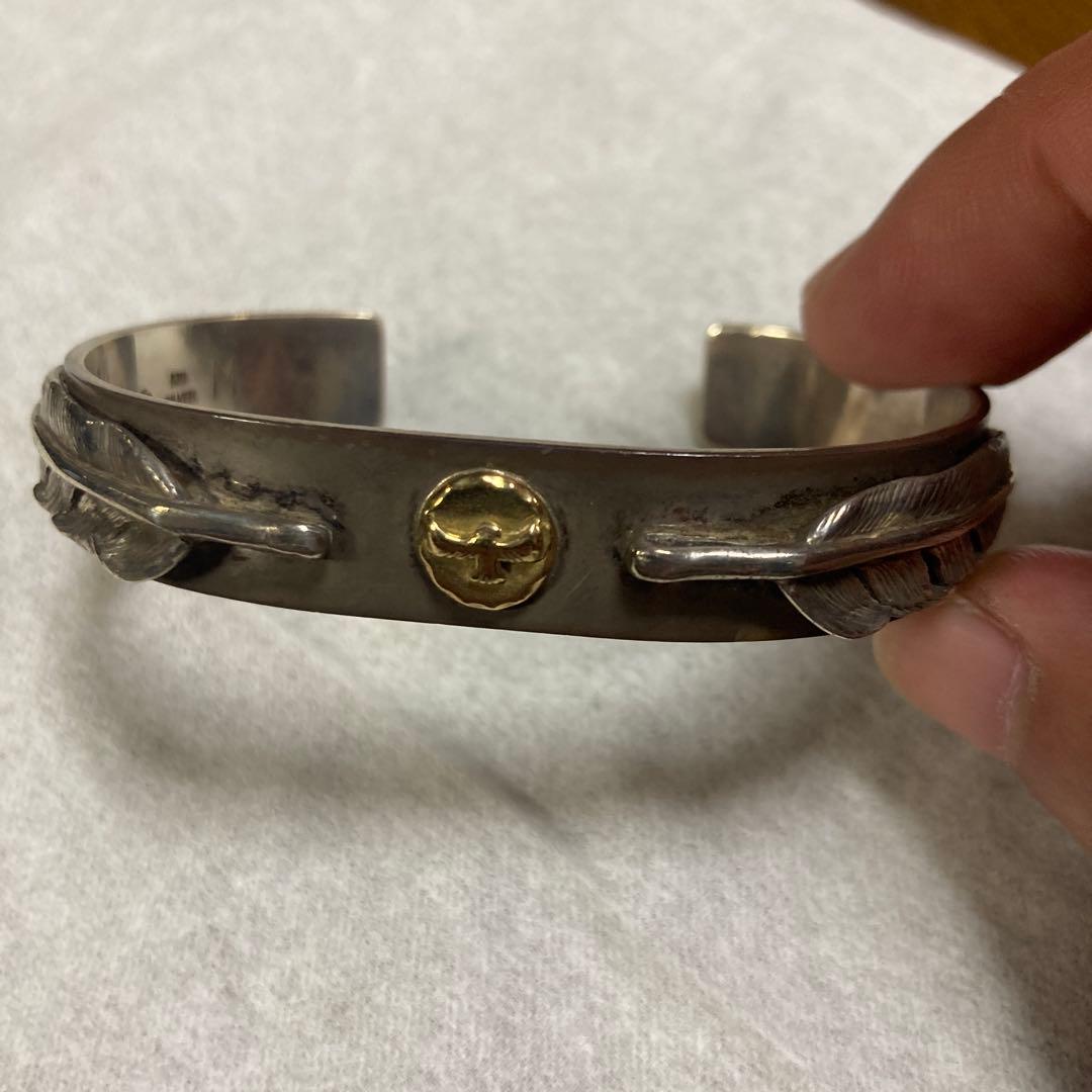 ぬん　tady&king 先金Mフェザー平打ちバングル GPイーグル18K