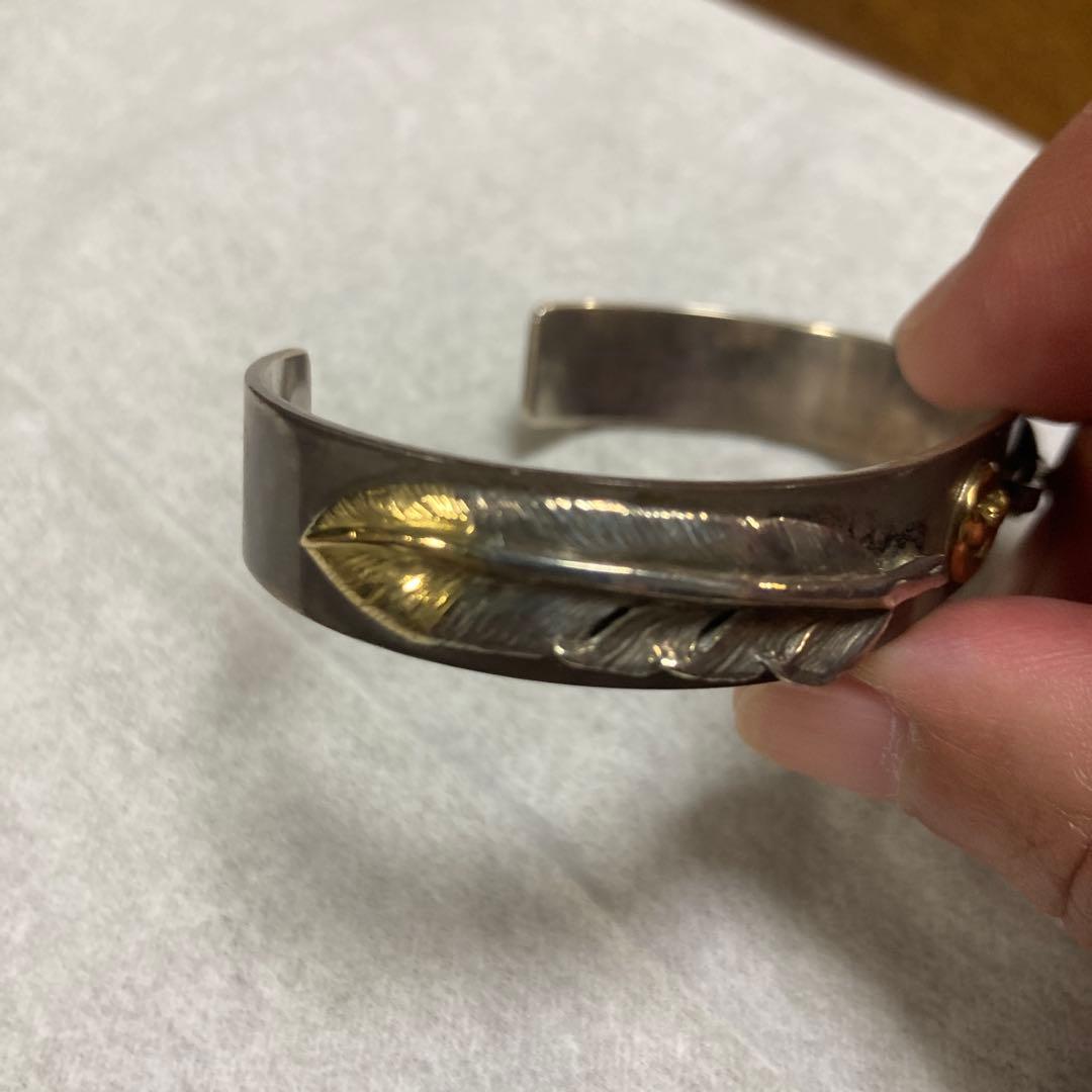 ぬん　tady&king 先金Mフェザー平打ちバングル GPイーグル18K