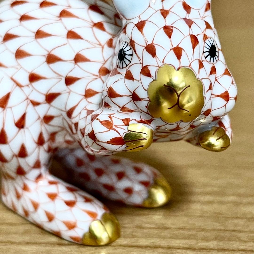美品 HEREND ヘレンド フィギュリン 干支 1999年 ウサギ赤